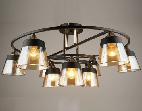 Люстра потолочная девятирожковая Мелодия Света  E27 Черный картинка 